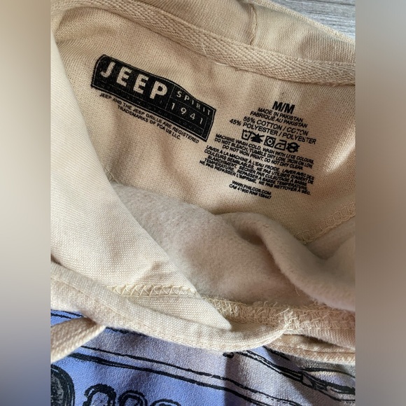 NWT Unisex Jeep Spirit Cream and Periwinkle Blue Sweatshirt - Picture 9 of 12